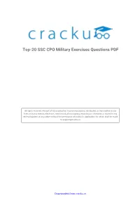 Solved Top-20 SSC CPO Military Exercises Questions PDF Paper