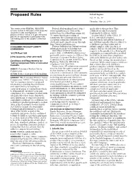 Conditions and Requirements for Testing Component Parts of Consumer Products, 16 CFR Part 1109 – Docket CPSC-2010-0037, May 20