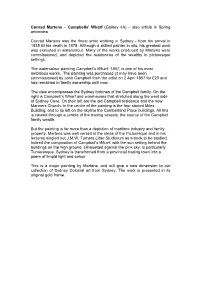 Conrad Martens – Campbells’ Wharf (Gallery 4A) – Also Article in Spring Artonview