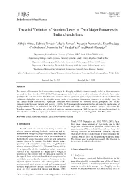 Decadal Variation of Nutrient Level in Two Major Estuaries in Indian Sundarbans