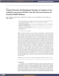 Genetic Diversity and Population Structure of Capirona (Caly- Cophyllum Spruceanum Benth.) from the Peruvian Amazon As- Sessed by RAPD Markers