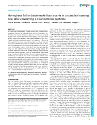 Honeybees Fail to Discriminate Floral Scents in a Complex Learning Task After Consuming a Neonicotinoid Pesticide Julie A