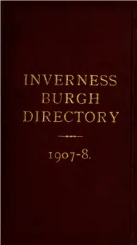 Inverness Burgh Directory