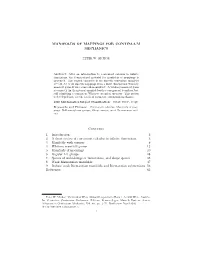 Manifolds of Mappings for Continuum Mechanics