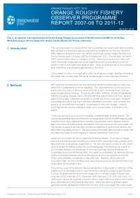 ORH Fishery Observer Programme Report