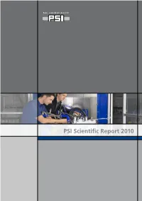 PSI Scientific Report 2010