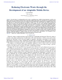 Reducing Electronic Waste Through the Development of an Adaptable