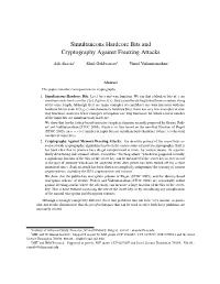 Simultaneous Hardcore Bits and Cryptography Against Freezing Attacks