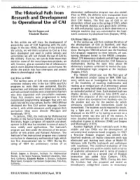 The Historical Path from Research and Development to Operational
