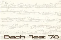 1978 Bach Festival Program