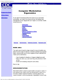 Computer Workstation Ergonomics