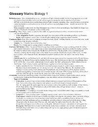 Glossary Animal Physiology