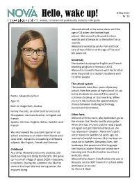 Hello, Wake Up! Nr: 10 Written, Corrected and Published by Students in 9Th Grade