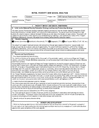 Initial Poverty and Social Analysis