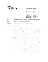 Maximizing Investment in the Public Art Program: 2014 Jul 23