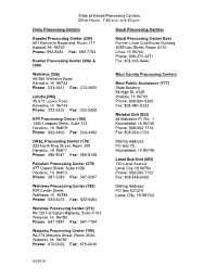 Oahu Processing Centers Kauai Processing Centers