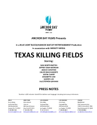 TEXAS KILLING FIELDS Starring