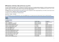 WFE Statistics Definitions Manual (Revised July 2019)