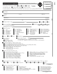 Application for Admission