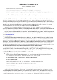 ASTRONOMY & ASTROPHYSICS (Div III)