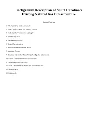 Background Description of South Carolina's Existing Natural Gas Infrastructure