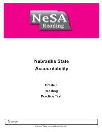 Grade 8 Reading Practice Test