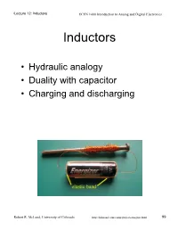 Inductors ECEN 1400 Introduction to Analog and Digital Electronics