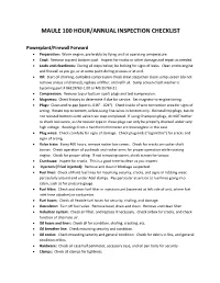 Maule 100 Hour/Annual Inspection Checklist
