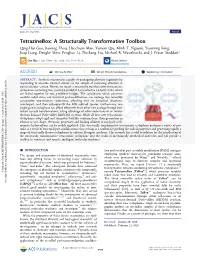 Tetrazinebox: a Structurally Transformative Toolbox Qing-Hui Guo, Jiawang Zhou, Haochuan Mao, Yunyan Qiu, Minh T