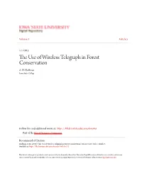 The Use of Wireless Telegraph in Forest Conservation
