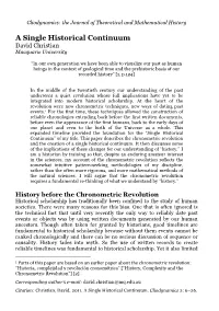 A Single Historical Continuum David Christian Macquarie University