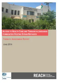 Access to Health Care and Tensions in Jordanian Communities Hosting Syrian Refugees