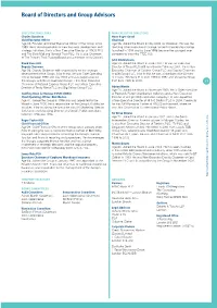 Board of Directors and Group Advisors Group and Directors of Board