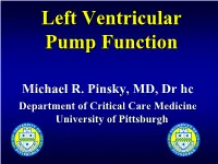 Cardiac Pump Function