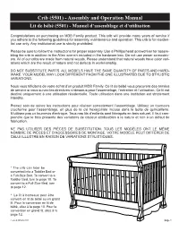 Crib (5501) - Assembly and Operation Manual Lit De Bébé (5501) - Manuel D’Assemblage Et D’Utilisation