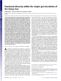 Functional Diversity Within the Simple Gut Microbiota of the Honey Bee