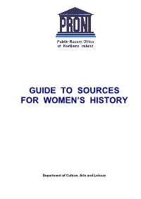 Guide to Sources for Women's History