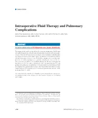 Intraoperative Fluid Therapy and Pulmonary Complications