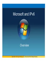 Microsoft and Ipv6