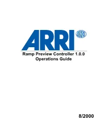 Ramp Preview Controller 1.0.0 Operations Guide