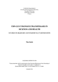 Studies on Bilirubin and Steroid Glucuronidation