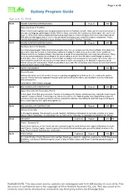 Sydney Program Guide