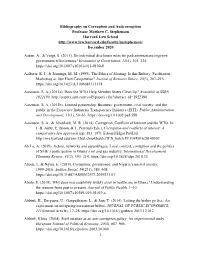 Bibliography on Corruption and Anticorruption Professor Matthew C