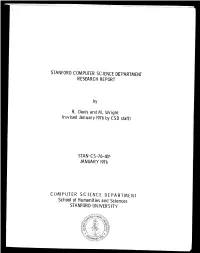 Computer Science Department Research Report