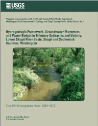 Hydrogeologic Framework, Groundwater Movement, and Water