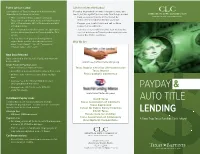 Payday & Auto Title Lending