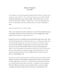 Philosophical and Physiological Meaning of the Burqa, the Hijab, Etc