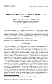 Revision of the Genus Cleidion (Euphorbiaceae) in Malesia