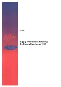 Supply Interruptions Following the Boxing Day Storms 1998 May 1999