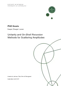 Unitarity and On-Shell Recursion Methods for Scattering Amplitudes